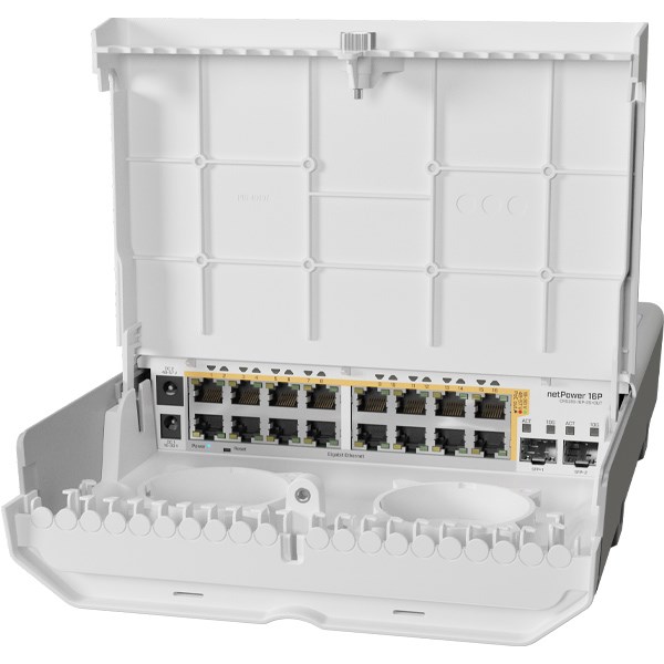 MikroTik Net Power 15FR Passive Reverse PoE Switch, With 16 Ethernet Ports 2 x SFP, 29 W Power Consumption, 7.2 Gbps Switch Capacity, 5.4 Mpps Routing Speed, White | MikroTik