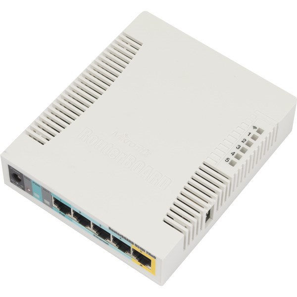 MikroTik RB951Ui-2HnD Wireless SOHO Access Point, MIPSBE Architecture, 600 MHz CPU Nominal Frequency, 2.4GHz 300 Mbit/s Data Rate, Wi-Fi 4, 5x 10/100 Ethernet Ports, White | MikroTik