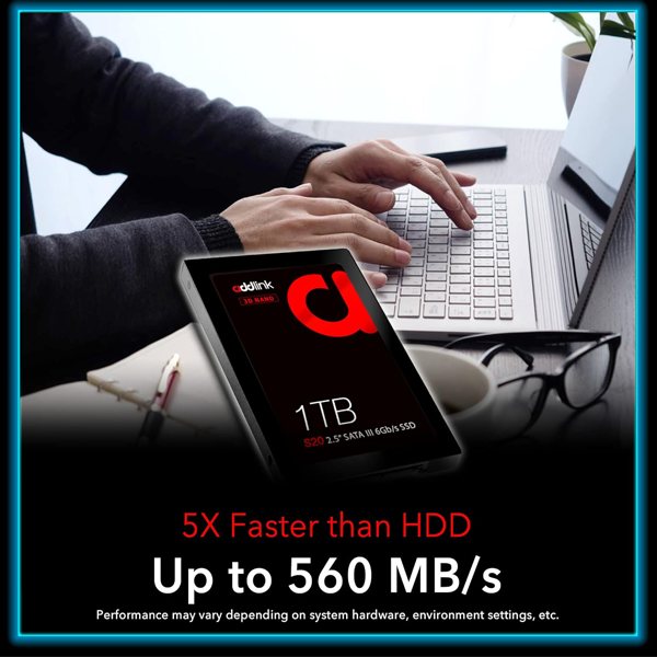 addlink S20 1TB SSD 3D NAND 2.5 inch SATA III 6Gb/s 7mm Internal Solid State Drive Read 560MB/s Write 500MB/s | أس أس دي