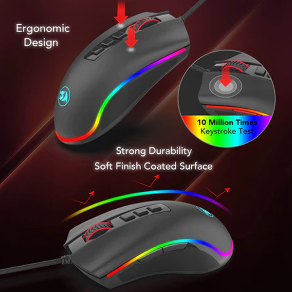 Redragon M711 COBRA Gaming Mouse with 16.8 Million RGB Color Backlit | Gaming Mouse