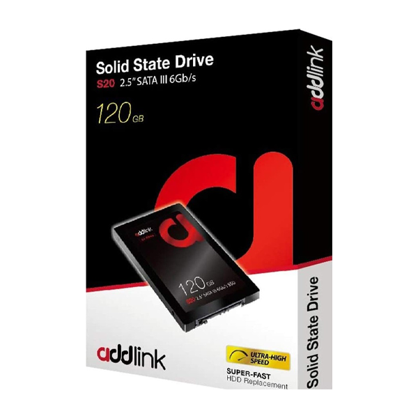 Addlink S20 3D Nand SSD 120GB Sata III 6Gb/s 2.5-inch/7mm Internal Solid State Drive with Read 510MB/s Write 400MB/s - 3D NAND 120GB | أس أس دي