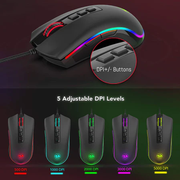 Redragon M711 COBRA Gaming Mouse with 16.8 Million RGB Color Backlit | Gaming Mouse