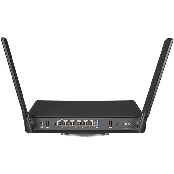 MikroTik hAP axÂ³ Wi-Fi 6 Router, Dual-Band, IPQ-6010 CPU, 1GB RAM, 128MB NAND, 4x Ethernet Port/1G Ethernet w/ PoE, Black | MikroTik