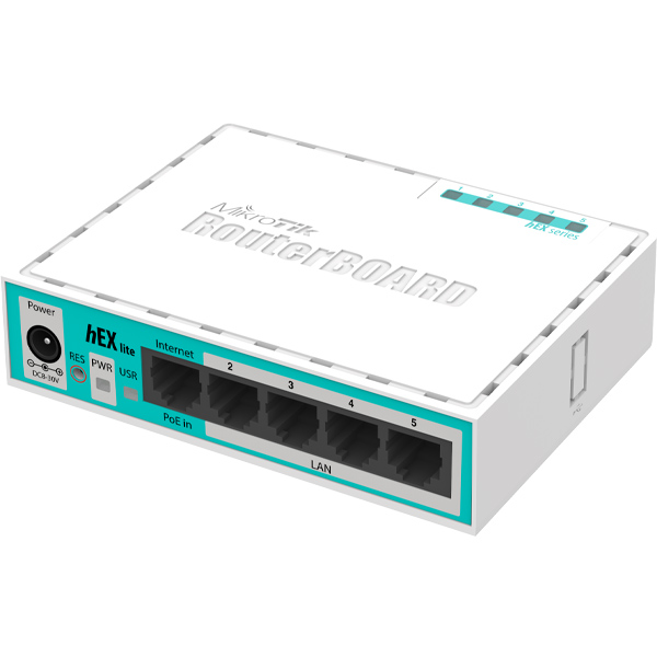 Mikrotik RB750R2 Router BOARD hEX lite 5 ports router 5 X 10/100 PoE OSL4 | RB750r-2 - EU INTL|ACCESSORIES
