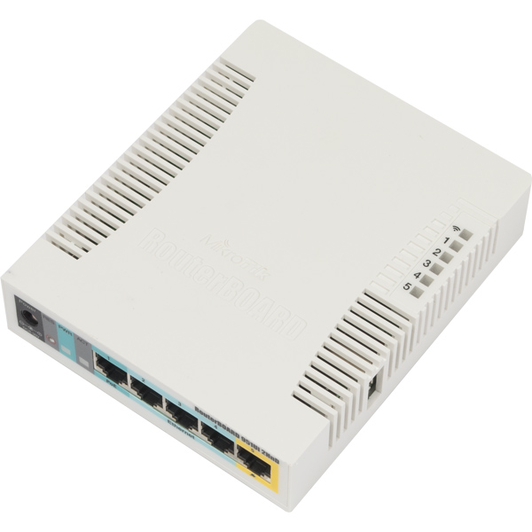 MikroTik RB951Ui-2HnD Wireless SOHO Access Point, MIPSBE Architecture, 600 MHz CPU Nominal Frequency, 2.4GHz 300 Mbit/s Data Rate, Wi-Fi 4, 5x 10/100 Ethernet Ports, White|ACCESSORIES